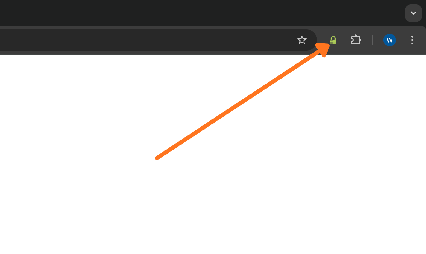 Extensions menu open with PearPass listed in the browser toolbar
