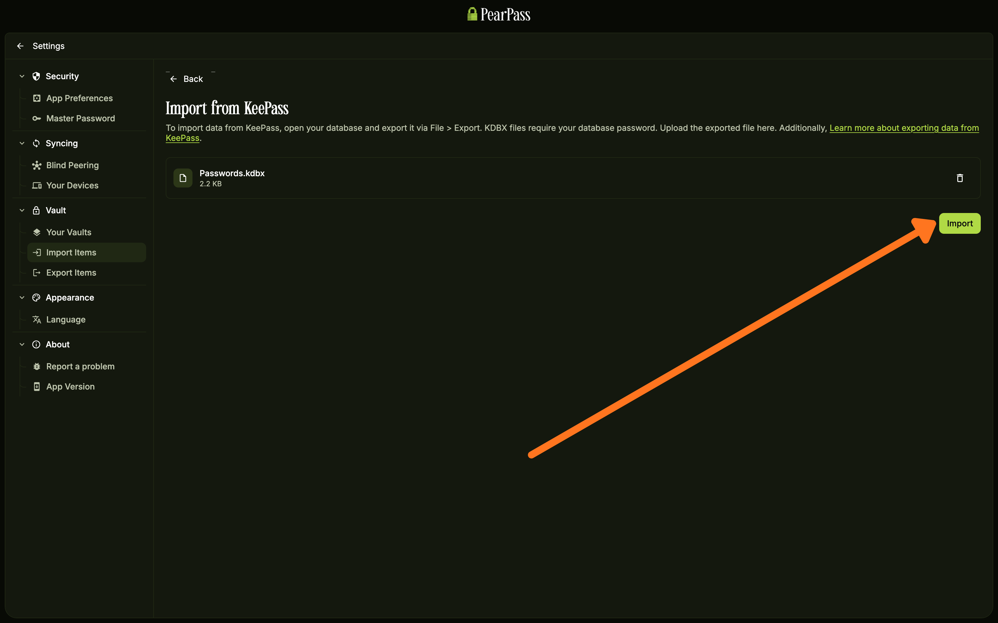 Confirm import