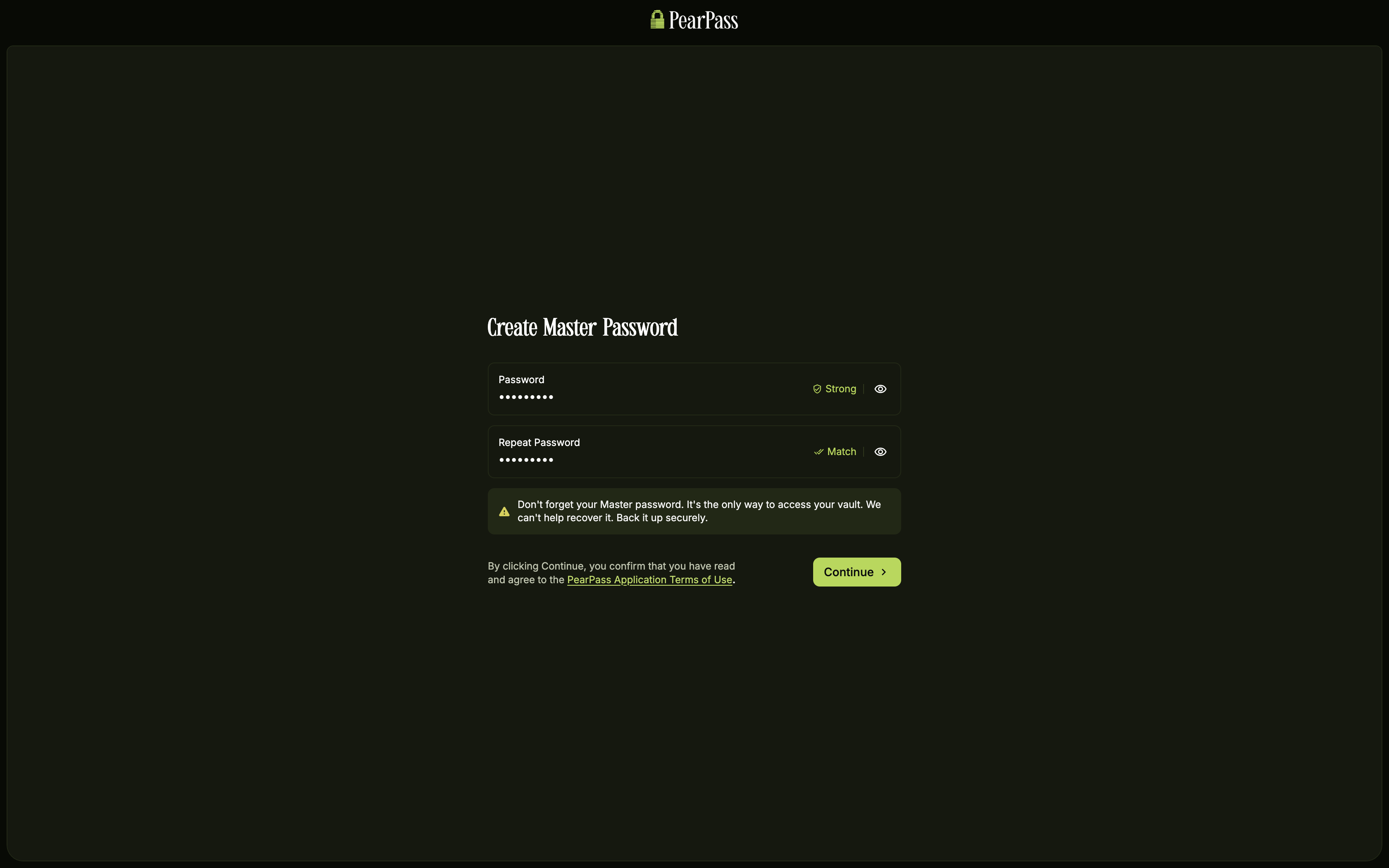 Password entry