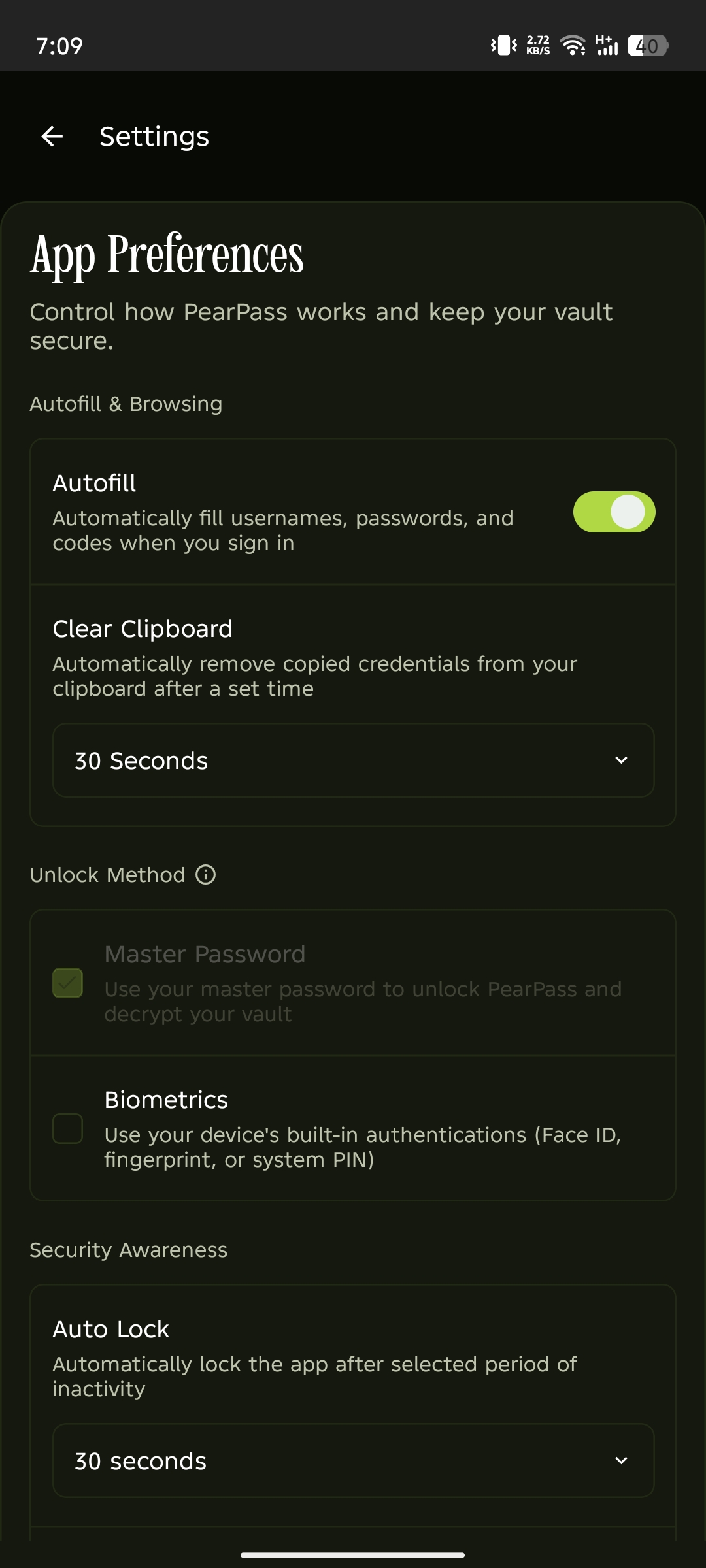 Autofill enabled