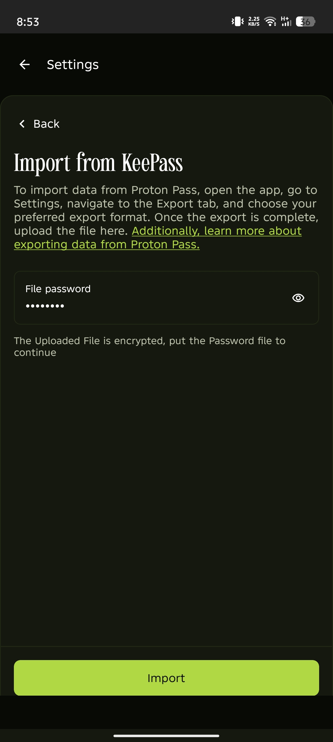 Enter password